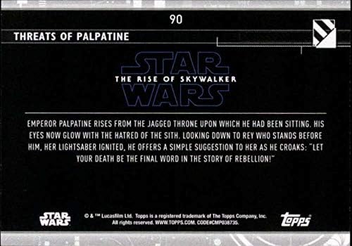 2020 Topps Star Wars The Rise of Skywalker Série 290 Ameaças de Palpatine Trading Card