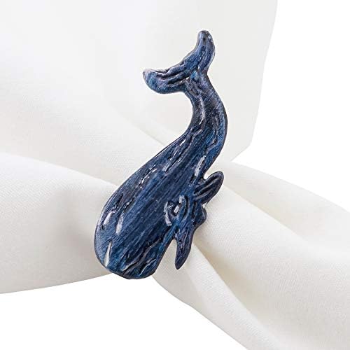 Saro Lifestyle Collection Whale Design Nabinal anéis, diâmetro: 1.5 , azul marinho
