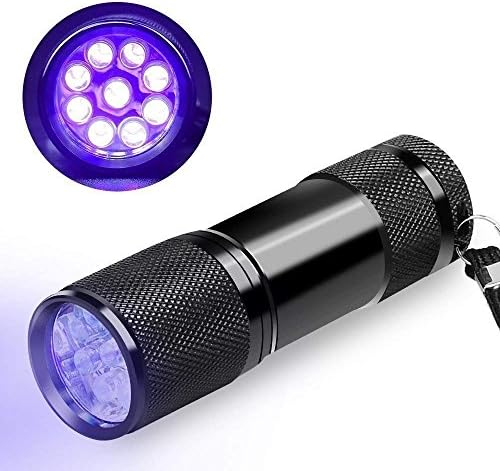 CFIKTE UV Lanterna LED Luz preta luz UV 9 LED LED Ultraviolet Blacklight lanternas de animais de estimação Urina e manchas Detector