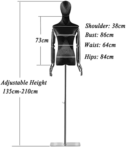Qingyuan Professional Female Dress Form com modelo de base de braço de cabeça Modelo de lojas de noiva Props Halffody Body