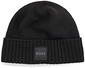 Boss Men's Woven Logo Knit Beanie