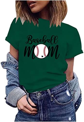 Senhoras camisetas de manga curta Baseball mama tops tamis T Camisetas Crewneck Track Yoga Mothers Day Basic Tees 0k