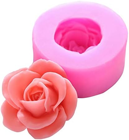 Obtanim 2 PCs Bloom 3D Rose Flowerant Moldes de silicone para sabonete de bolos de chocolate Candle Candle Sobersert