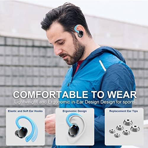 Earbud sem fio, esporte Bluetooth 5.3 Earbud com fones de ouvido sem fio Earhooks Intendores com som imersivo, fones de ouvido Bluetooth