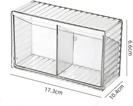 Caixa de armazenamento de cotonetes de algodão com homesogood, vasilhas transparentes do banheiro, organizador de maquiagem montado