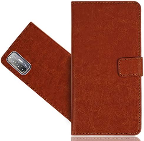 HTC Desire 21 Pro 5G Case, CASEEXPERT® Genuine Leather Kickstand Flip Wallet Bag Tampa para HTC Desire 21 Pro 5g Orange