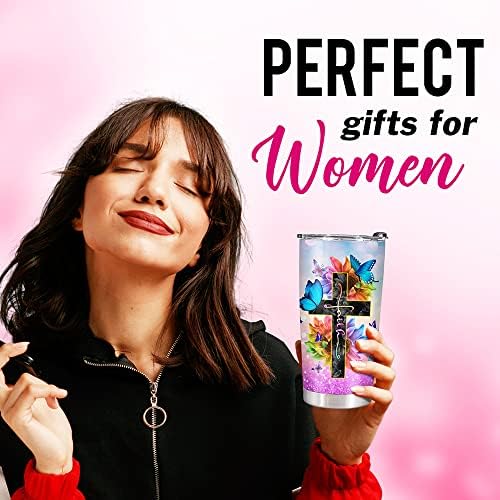 Presentes de Natal de Kyrako Para Mulheres - Presentes Cristãos Para Mulheres - Presentes de Aniversário Para Mulheres - Presentes Inspiradores para Mulheres, Presentes Religiosos Para Mulheres - Presentes Espirituais Para Mulheres Presentes Tumbler 20 oz