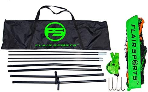 Flair Sports Baseball e Softball Net para bater e arremessos - pacote de combinação pesada - caddy de suporte de bola - camiseta portátil - 3 bolas de batida ponderada - saco de transporte de zona de greve - Família dos EUA de propriedade da família