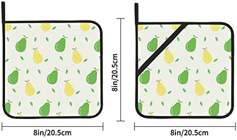 Moda de frutas verdes verde pêra verde pêra quente resistente a calor almofadas quentes para balcão de cozinha 2 pcs suporte