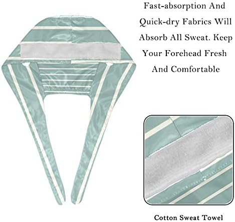 Niaocpwy aquarela verde Crelo de trabalho Lucky com botões e banda de suor Chapéu de amarração ajustável para mulheres