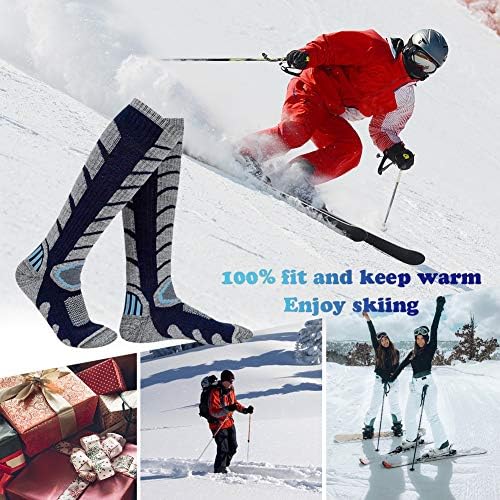 Meias de esqui para homens Mulheres meias de snowboard de snowboard meias de bezerro de inverno meias compridas com meias de