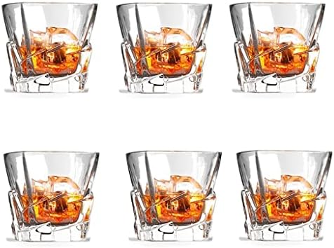 Conjunto de Klhhg de 6-320 ml de iceberg Whisky Glass Par de lavar louça de lavar louça, presente exclusivo, ótimo