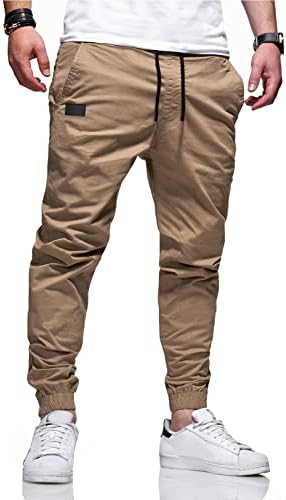 Calça de jogger casual de moda masculina - calça de moletom - treino de cordão de algodão que executa calças longas