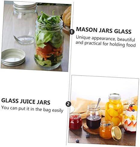 Upkoch jam jar recipientes de cereais jarra de vidro de vidro de vidro transparente frascos de vidro de vidro minúsculos frascos de vidro frascos de plástico jam jam jars pedreiro