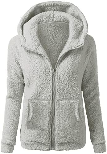 Manga longa feminina Contraste de cor zíper Sherpa Pillover Tops Sweatshirt