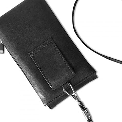Caracteto japonês Hiragana Caractere Ri Phone Wallet Bolsa pendurada bolsa móvel bolso preto