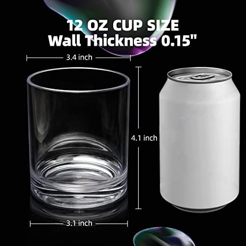 Copos de plástico clássico de higiinc bebendo óculos de bebida de 12 copos de plástico para lava -louças e reutilizáveis ​​de 12