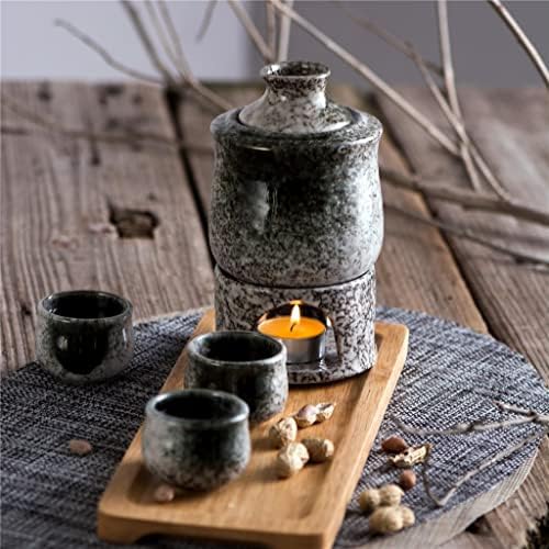 ZLXDP Japanese Sake Set com garrafas de cerâmica mais quentes Presentes de garrafa de cerâmica Hip copos de vinho bebem xícara de copo