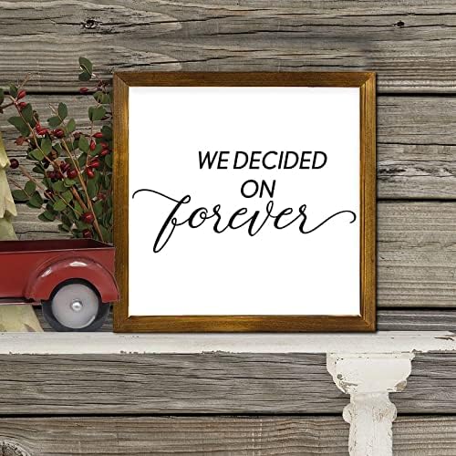 Decidimos em Forever emoldurado Wood Signs Words Letters Wood Sign Placa Retro Wall Home Holding Sign Decoration for Bedroom