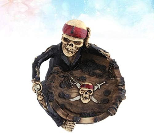 Besportble Home Ashtrays resina Ashtray Pirate Skull Shapes cinzas cinzas de novidades portador Ash Contêiner Skulls Decoration Skeletons para estatuetas para o escritório da sala de estar