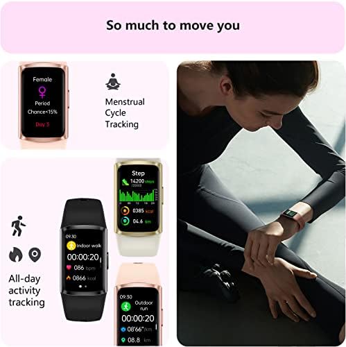 Fitvii Fitness Tracker com freqüência cardíaca 24/7 e monitor de pressão arterial, oxigênio no sangue Rastreamento de sono SMOLE SMONG, SLIGUOR