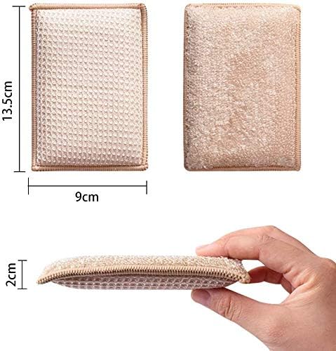 Jebblas Bamboo esponjas naturais Limpeza de cozinha esponjas reutilizáveis ​​lavando esponjas, 3 cor 6 pacote