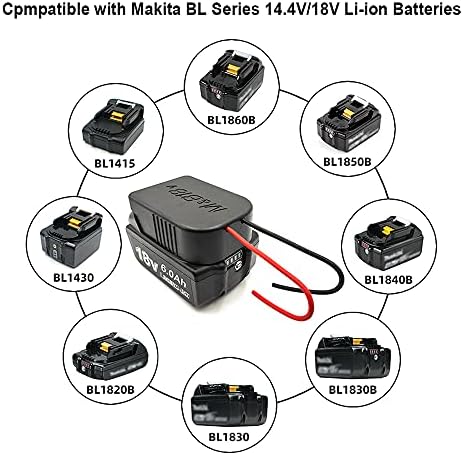 Adaptador de rodas de energia para Bosch/Makita 18V 14.4V Battery Mount Mount Connector Adaption Dock Solder com 12 AWG Fios DIY