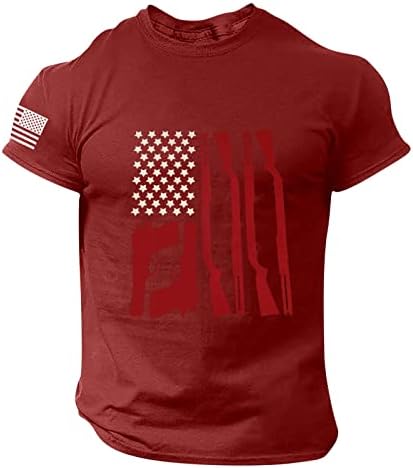 Camisetas tshirts para homens, camiseta americana de bandeira masculina camiseta patriótica Manga curta 4 de julho Aperto treino