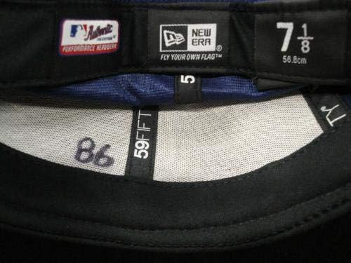 86 L.A. Dodgers Game Usado MLB Baseball Cap Hat Tamanho 7 1/8 mostra Uso - Chapéus MLB usados ​​para jogo