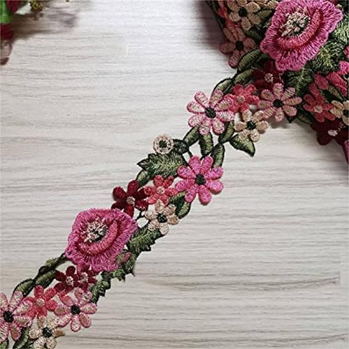 2 jardas de bordado com barra de renda de flores fita de renda para costurar vestido de pano de casamento decoração de casa decoração