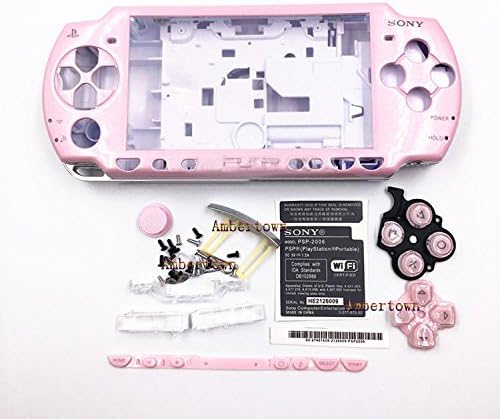 Novo substituto Sony PSP 2000 2001 2002 2003 2004 Console da série Tampa completa da casca de casas com conjunto de botões - Pink