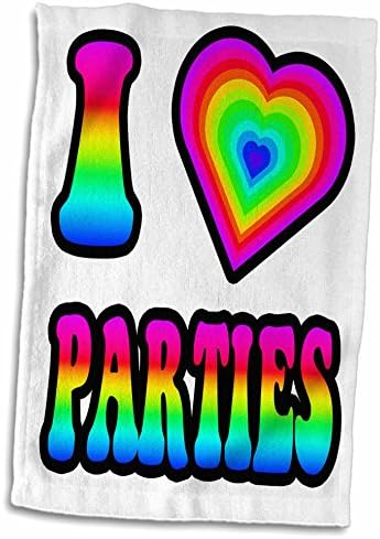 3drose groovy hippie arco -íris eu coração amor festas - toalhas