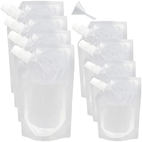 Recipiente de viagem Hemoton 9 PCs Bolsas de licor plástico bebem frascos de bebidas reutilizáveis ​​de saco líquido de líquido