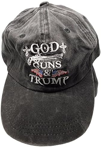 Let It Fly God Guns & Trump 2024 EUA Bandeira Black Bordado Bordado Capinho Bordado