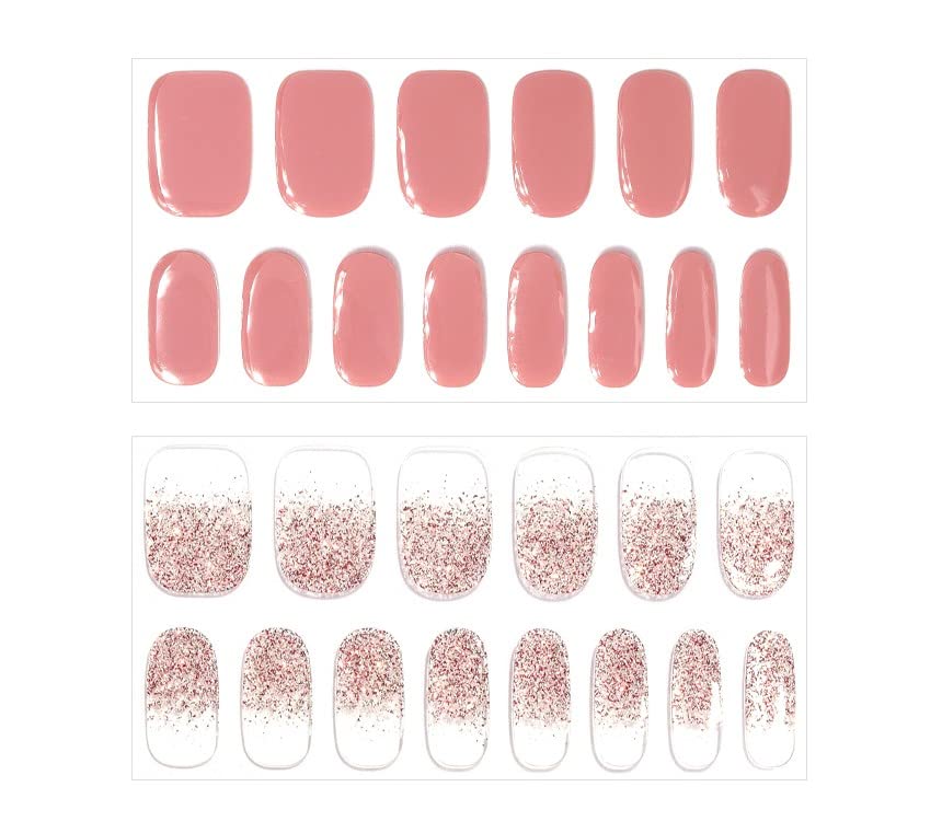 Tiras de unhas de gel semi -curadas de glossyblossom Pro com lâmpadas de unhas UV, qualidade de salão, duradoura, fácil de aplicar