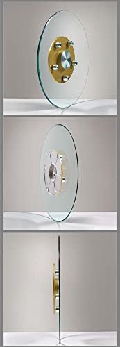 Mesa de jantar preguiçosa toca-giragem de 0,5 polegadas Placa de servir de vidro temperado Placa de servir prata Bandeja de rotação para cozinha/hotel, 60-110 cm