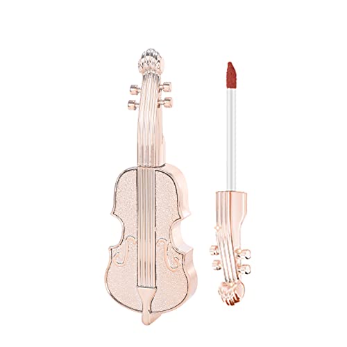 Lipstick de veludo duradouro Velvet Violino Vermelho Lipstick exclusivo Violino Design Lipstick Impermeável Spray Durável Batom