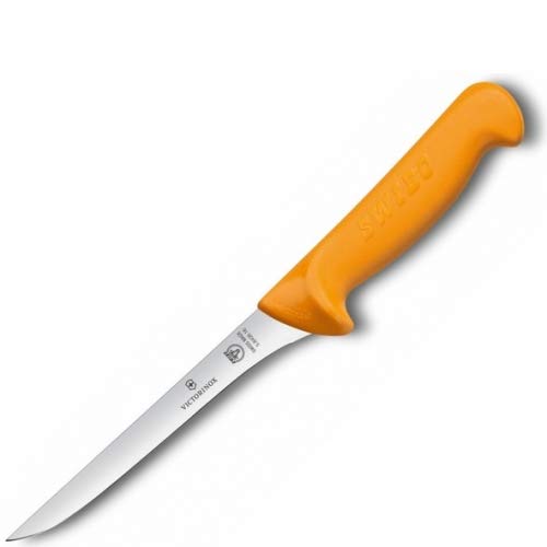 Victorinox Swibo faca de desperdício com 16 cm de lâmina curva/estreita flexível, aço inoxidável, amarelo, 30 x 5 x 5 cm