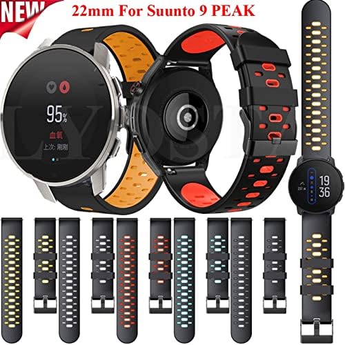 Schik 22mm Silicone tira para Suunto 9 Peak Outdoors Sport Smart Watch Breathable For Coros Vertix Substitui