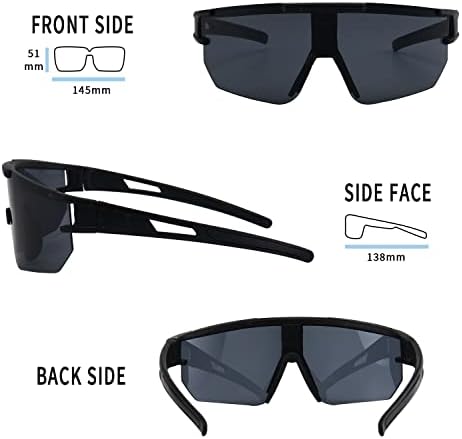 Óculos de sol esportes para homens de beisebol com copos ao ar livre de ciclismo de pesca, proteção Jiego UV400