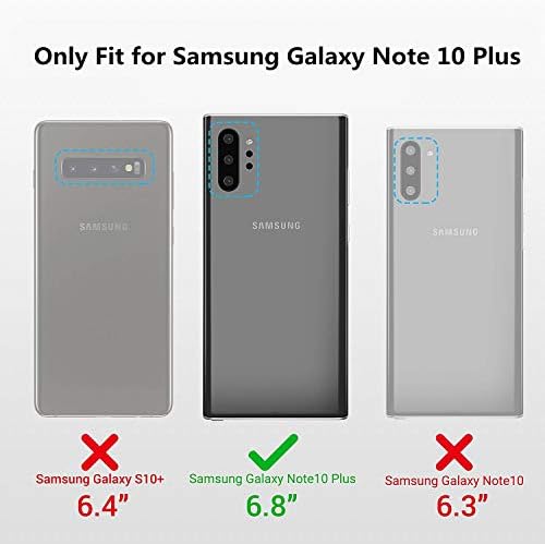 ICOvercase for Samsung Galaxy Note 10 Plus Caso de carteira com slots de cartão, Premium Leather Kickstand Recurso Flip Folio Case Tampa para Galaxy Note 10 Plus