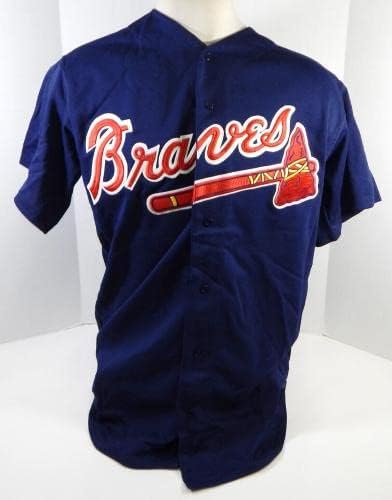 1990 Atlanta Braves #85 Jogo emitido Navy Jersey Batting Practice 48 DP21629 - Jerseys MLB usada no jogo