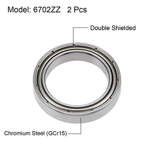 Uxcell 6812zz rolamentos de esferas de ranhura profunda z2 60 mm x 78 mm x 10mm de aço cromado de escudo duplo 2pcs