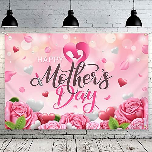 Feliz Dia das Mães Suprimentos da mãe da decoração de pano de fundo, obrigado Mom Photography Background Banner para a Melhor