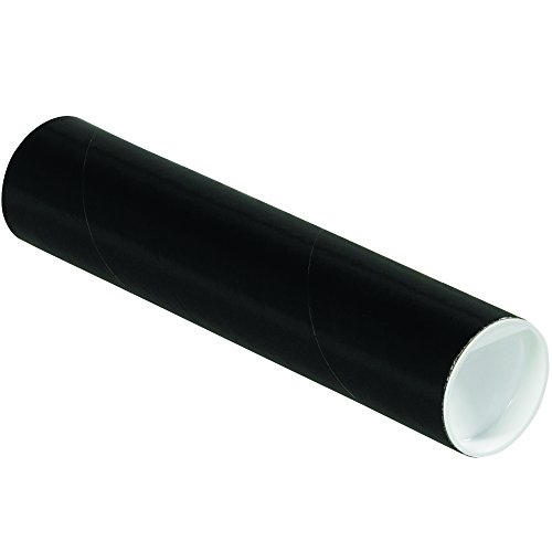 Caixa EUA Black -Mailing Tubes com tampas, 2 polegadas x 9 polegadas, pacote de 50, para remessa, armazenamento, correspondência