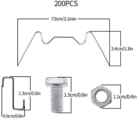 Micro Traders Título 200pcs Kit de acessórios de estufa, clipe de envidraçamento de aço inoxidável Clipe de fixação de