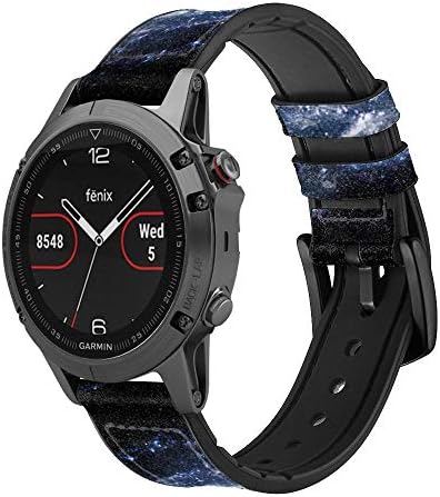 CA0607 Via Láctea Galaxy Leather & Silicone Smart Watch Band Strap for Garmin Approach S40, Forerunner 245/245/645/645, Tamanho