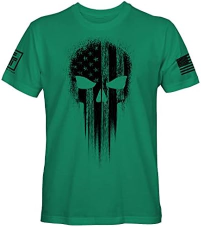 America American Flag American Black Skull Patriótico Men's Tir