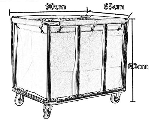 Retângulo do carrinho do classificador de lavanderia com roda silenciosa, carrinho de lavanderia com bolsa destacável, 200