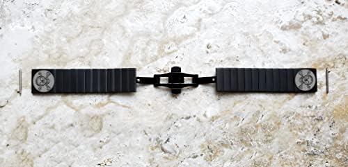 Nickston Graved Band Strap Compatível com Garmin Venu 2 Vivoactive 4 e Forerunner 255 Música Black Stainless Aço Aço Bracelete